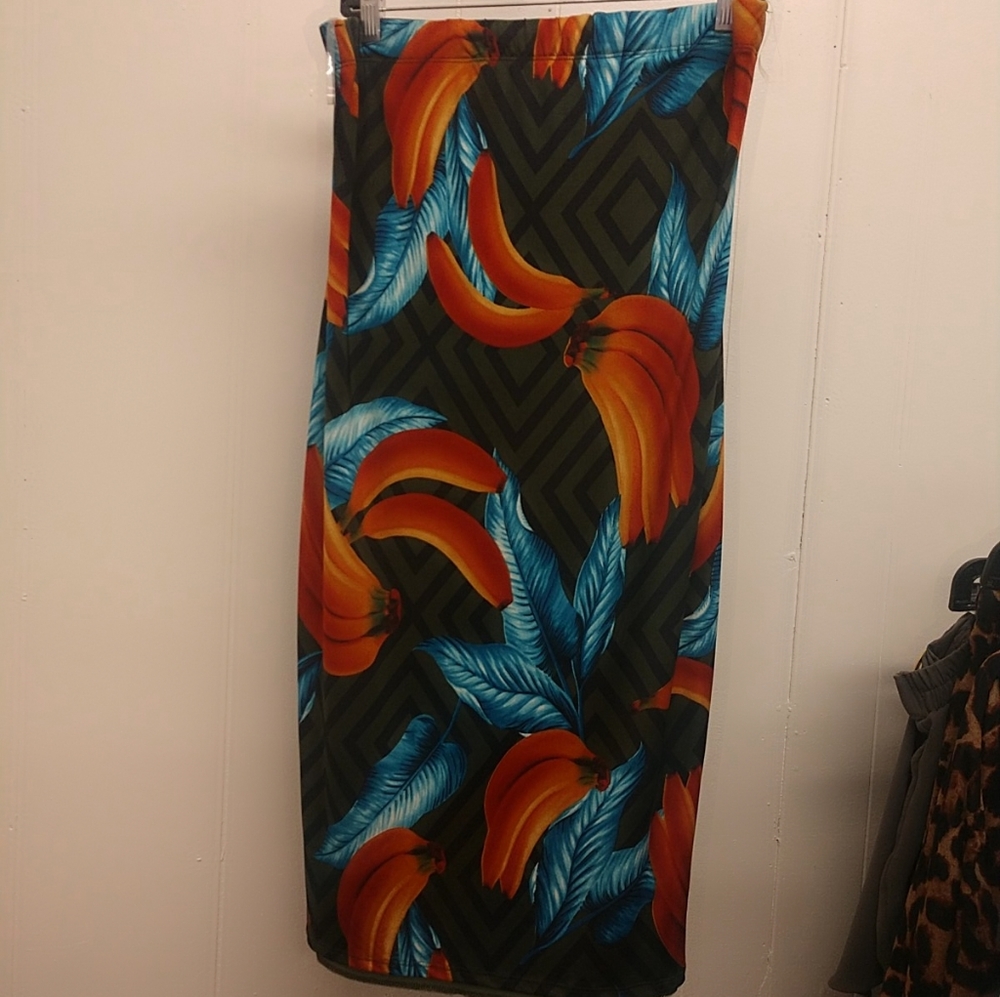 Tropical Print Tube Dress